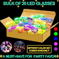Miniatyrbilde 2 av 4: 20-pak LED-briller til Halloween, Lysende Shutter Shades Party-gaver Multi Color