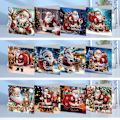 Miniatyrbild 3 av 8: DIY Diamantkonst Julgranskort Kit, 12/8/6/4 Pack, Handgjorda Semesterkort HK049