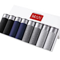 Miniatyrbilde 2 av 7: Boxer Trosor Herr Underkläder Boxers Andas Sexig Man Boxer Solid kalsonger Bekväma Plus Size Boxershorts Lot L-5XL 4pcs 4se XXL 60-70KG
