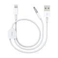 Hörlursadapter kompatibel med iPhone, 2 i 1 Lightning till 3,5 mm AUX CDQ