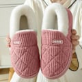 Miniatyrbillede 5 af 6: Tyk platform plysset hjemmesko Indendørs udendørs mænd bomuldssko unisex Hold varm fløjl Plys ankel snesko kvinder hjemmetøfler A-Grå 44-45