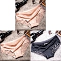 Miniatyrbilde 1 av 7: 3st/lot Damtrosor Set Spets Seamless Underkläder Kvinnliga Silkestrosor Kalsonger Lady Trosa Culotte Femme Kvinna Underkläder 2 beige black XL