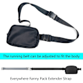 Miniatyrbilde 4 av 4: Fanny Pack Belteforlenger Justerbar Elastisk Stropp for Skuldervesker, 2-pakning (Svart) Everywhere Extender Belt -1.5inch