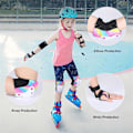 Miniatyrbild 5 av 7: Justerbart knä- och armbågsskydd för barn, 6-i-1 handledsskydd för cykel, inlines, sparkcykel, 3-8 år, S