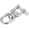 Miniatyrbilde 1 av 8: Heavy Duty Swivel Link, Heavy Duty 304 Rustfritt Stål Swivel Eye ing Snap Hooks Rolling Shackle Device Marin Med Nyckelringar Silver(6mm) 6mm