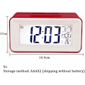 Miniatyrbild 2 av 5: Litthing Digital väckarklocka Digital LED-klocka Väckarklocka Datum Temperatur Snooze 8 Music Sleep Batteridriven (röd)