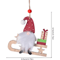 Miniatyrbilde 5 av 8: Nisse Julepynt for Små Trær, Hengende Håndverkspendere for Slededekor Sledge