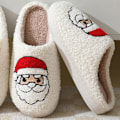 Miniatyrbilde 4 av 8: Juleelg-tøfler for menn og kvinner, morsomme plyss-hussko Red Santa C 38/39 EU