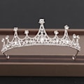 Miniatyrbillede 5 af 7: Elegant Luksus Piger Krystal Brud Tiara Krone Fødselsdagsfest Ny Mode Brud Dronning Pandebånd Hår Smykker Tilbehør blå guld