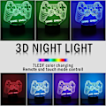 Miniatyrbilde 3 av 8: 3D-videospillkontroller nattlampa 3D-illusjonsspill O