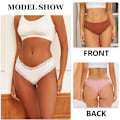 Miniatyrbild 4 av 7: 3st/set Bomull brasilianska underkläder för kvinnor Sexiga spetsribbade blomstringtrosor Kvinnliga Andas Solid T-back Bikini S-XL SET 14 S
