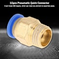 Miniatyrbild 7 av 8: Push Fit-kontakter, 10 st pneumatiska snabbkopplingar adapter 8 mm diameter gänga 1/4bsp set