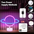 Miniatyrbild 3 av 7: Planet Neon Skylt, LED Nattlampa för Sovrumsinredning, Batteri/USB-driven Planet