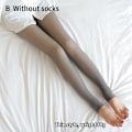 Miniatyrbillede 1 af 5: Vintervarme Leggings til kvinder Tykke Fleece Leggings Høj talje Grå Uden sokker 80G Gray Without Socks 80G