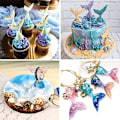 Miniatyrbilde 2 av 5: Sjøjungfruformer for Sjokolade, Kakedekorasjon Godteri Cupcakes Harpiks Gummies