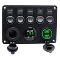 5-vägs 12V/24V Inline-säkringsdosa LED-strömbrytarpanel Dubbel USB Bil Båt Lastbil_max