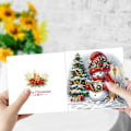 Miniatyrbild 3 av 8: DIY Diamantkonst Julgranskortsset, 12/8/6/4-pack, Handgjorda Julhälsningar HK052