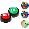 Miniatyrbilde 3 av 5: Ja-knapp og nei-knapp med lyd 2 stk Talknappar Kontor Heminlärning Buzzers Ja og nei svar Buzzers Spel Hund Pet Talking Buttons For Comm