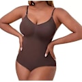 Miniatyrbillede 1 af 4: Body til kvinder Magkontrol Shapewear Seamless Sculpting Thong Body Shaper Butt Lifter Brun XXL Brown XXL