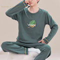 Pikkukuva 2 / 7: Vår Höst Plus 5Xl Stickade Mäns Sovkläder Brev Lattice Pyjamas Plaid Pyjamas Sets Casual Sets Loungewear Pyjamas Natt Mode M1 4XL ASIAN(95-105Kg)