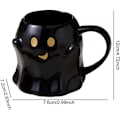 Miniatyrbilde 4 av 8: 400ml Halloween Spøkelses Keramikkopp, Søt Spøkelsesansikt Kanne black