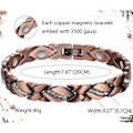 Miniatyrbild 2 av 3: Kopparmagnetarmband för kvinnor Artrit Smärta Ref ~ 3500 Gauss magnetarmband ~ effektiv terapi för Rsi & karpaltunnel ~ 100 % ren kopparkristall SQBB