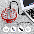 Miniatyrbild 7 av 10: Flygande bollleksaker, Hover Orb, Globe Shape Magic Controller Mini Drone, RGB Lights Spinner 360 roterande snurrande UFO-leksak för barn vuxna (röd)