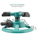 Miniatyrbilde 5 av 5: Hagesprinkler, 3-armet 360 graders roterende automatisk hagesprinkler, vanningssystem for vanning av plenen din