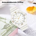 Miniatyrbild 3 av 7: Klocka Herr Kvinna Klocka Luminous Analog Klockor Enkel Fritidsklocka Mode Resin Klocka 50m Vattentät Armbandsur Svart Grön A Dam White gold B The Lord