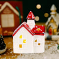 Miniatyrbilde 1 av 8: LED Keramisk Lyshus Lysestake, Katt-Tema Te Lys Holder for Julepynt (Stil C) Style C