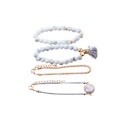 Miniatyrbillede 4 af 7: Letapi Bohemian Håndlavede Væv Hjerte Lang Tassel Armbånd Sæt Kvinder Nye Grå Reb Kæde Armbånd Smykker Jul Gi Gi Gis Tog 83106