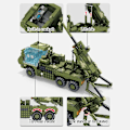Miniatyrbild 2 av 5: Militär krigshaubits bilmodell tegelstenar byggstenar