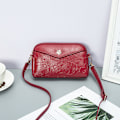 Miniatyrbild 2 av 6: Sommar på den nya medelålders lilla väskan Dammode 2020 Ny axelväska Casual Print Hand 銭 Väska Crossbody väska Lila