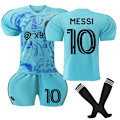 Miniatyrbilde 1 av 2: Inter Miami CF Borte Fotballtrøye med Strømper for Barn No. 10 Messi 26