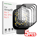 Miniatyrbilde 1 av 7: Full Kurvad Skjermbeskytter for Amazfit Bip 3/3 Pro/5 Smart Klokke Tilbehør Klar Myk Beskyttende Film Ikke Herdet Glass For Amazfit Bip 5 1PCS