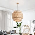 Pikkukuva 3 / 5: Taklampa Retro hängande cafélampor loft i japansk stil handvävd bambu vävd lampsh