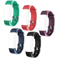 Pikkukuva 1 / 8: Vaihdettava ranneke, 5 kpl/setti säädettävä ID115Plus HR Smartband-rannekke kuntokellolle (musta, punainen, sininen, vihreä, violetti) kulutuselektroniikka