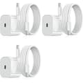 3-pakning - iPhone-lader - Hurtiglader - Adapter + 2m kabel 20W USB-C Hvit 3-pakning iPhone (NT) 3-pakning_max 3-Pack USB-C