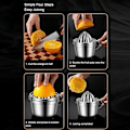 Miniatyrbilde 4 av 8: Manuell Juicepress i Rustfritt Stål - Sitruspress - Multifunksjonell Sitruspress for Appelsin, Sitron - Hjemmebar Tilbehør