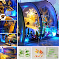 Miniatyrbild 6 av 7: Ocean Tunnel Dockhus Med Möbler Led Ljus Kit Diy Miniatyr Trä Dockor Hus Romantisk Konst Handverk Barn Jul Födelsedagspresent Hus Modell