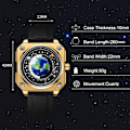 Miniatyrbillede 5 af 6: Mænd Kreative Ure Unikke Hænder Armbåndsur Analog Kvarts Firkant Ur ERD Dial Mode Design Rustfrit Stål Til Mænd Sort Guld B Black gold B