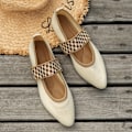 Miniatyrbillede 1 af 6: Platte spidse tå sko til kvinder, Casual blød sål Slip On strikkede sko, Fashion Daily Ballet Flats Beige Farve CN39(EU38.5-39)