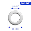 Miniatyrbilde 3 av 4: 5/8\" x 1.312\" OD Flatpakninger - 10 stk 316 Rustfritt Stål Flatpakninger Silver 5/8"/316