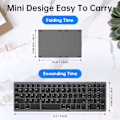 Miniatyrbillede 3 af 7: Mini bærbar foldbart tastatur tyndt trådløst bt-nummer tastpapir til mac windows laptop tablet lys-handy bluetooth-kompatibel grå-fransk