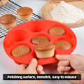 Miniatyrbillede 3 af 4: Silikon Airfryer Muffinform - 7 Huler Bageforme, 2-pak Rød Red 2