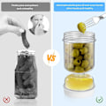 Miniatyrbillede 2 af 7: Vendbar Glasburk til Agurk og Kimchi, Inkluderer Filter, Låg og Foldbar Gaffel