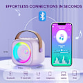 Pikkukuva 3 / 4: Kannettava Karaoke-laite lapsille - Bluetooth-kaiutin langattomalla mikrofonilla Purple 2 Mics