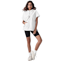 Miniatyrbillede 2 af 5: Kvindernes kortærmede halv lynlås pullover baggy hættetrøje pullover casual hættetrøje toppe bluse Hvid White L White L