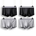 Miniatyrbilde 1 av 7: Boxer Trosor Herr Underkläder Boxers Andas Sexig Man Boxer Solid kalsonger Bekväma Plus Size Boxershorts Lot L-5XL 4pcs 2Black2Gray 5XL 90-100KG