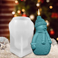 Miniatyrbilde 4 av 4: 3D Julelysform, Snømann Silikonform for DIY Lys og Dekorasjoner White